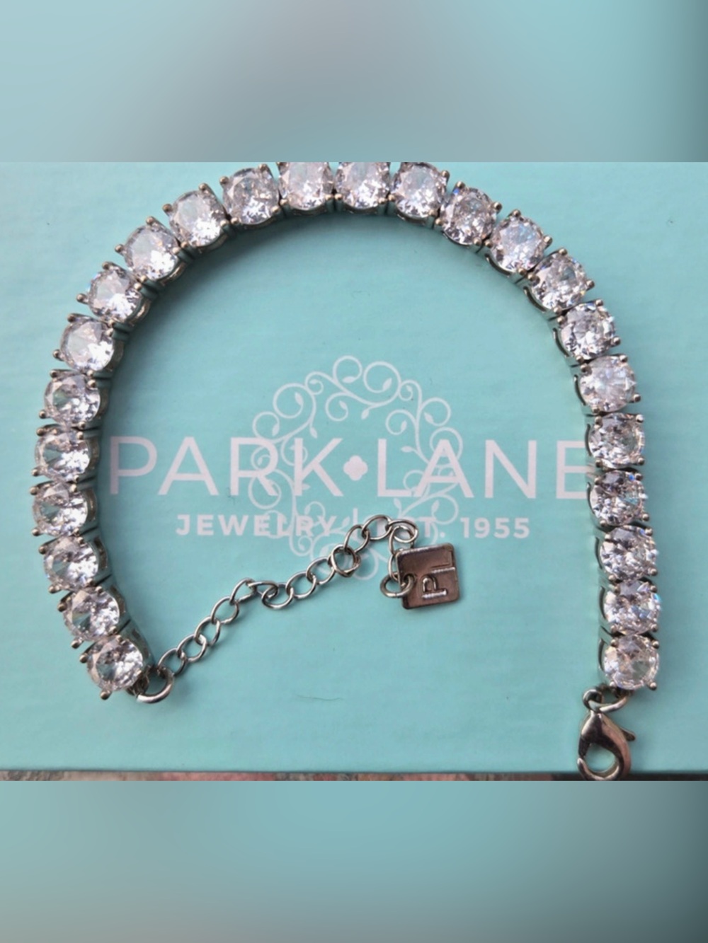 Park Lane Impression Crystal Tennis Bracelet - Silver Clear Stones